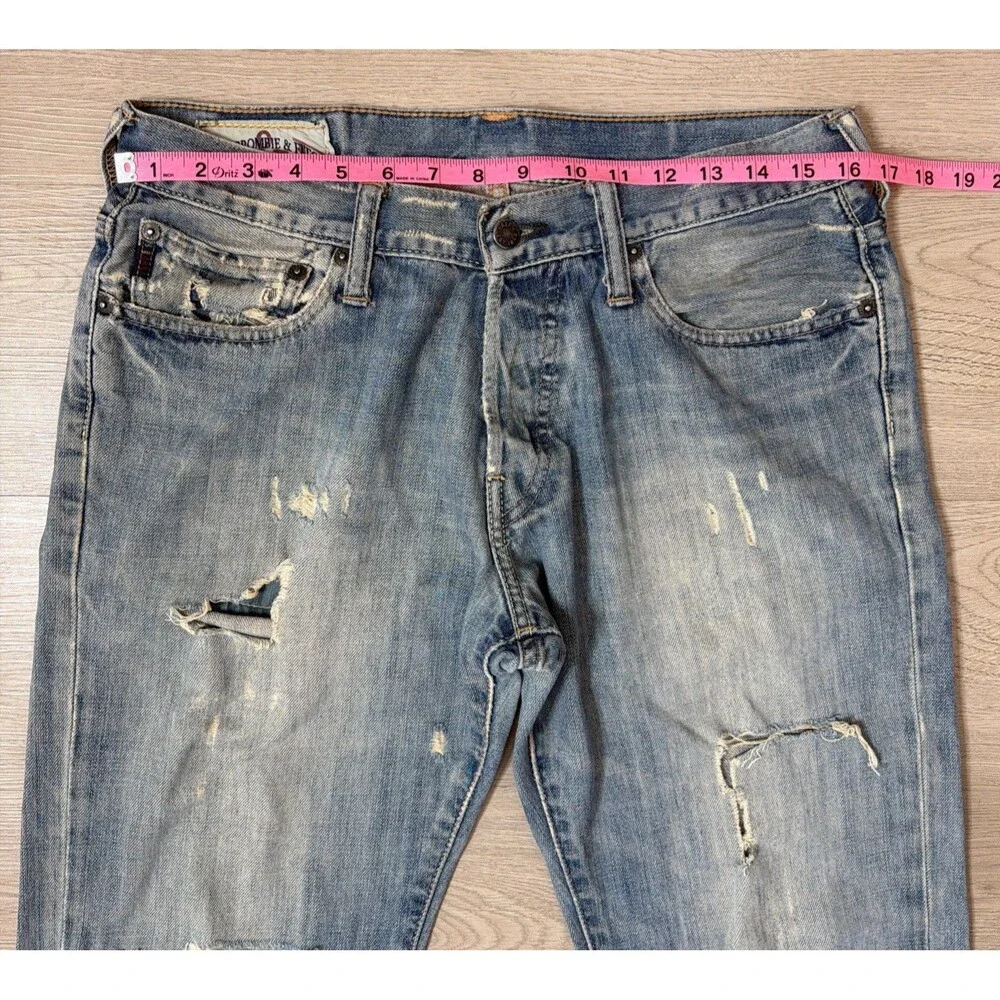Vintage Abercrombie & Fitch Mens Jeans 30x30 Distressed Ripped Button Fly Y2K⁠
